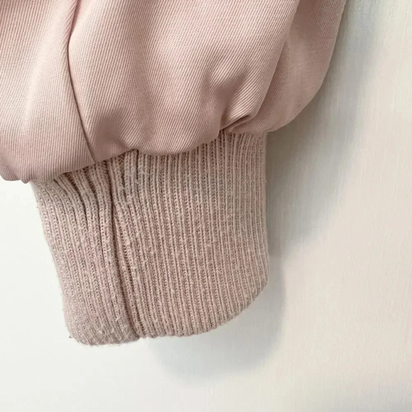 BISHOP + YOUNG Satin Bomber Jacket in Dusty Rose - Picture 5 of 8